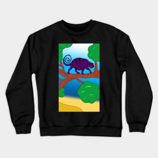 Panther chameleon cartoon style Crewneck Sweatshirt